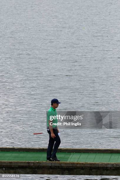 Magnus P Atlevi of Sweden in action during the second round of the Paris Legends Championship played at Le Golf National on September 29, 2017 in...