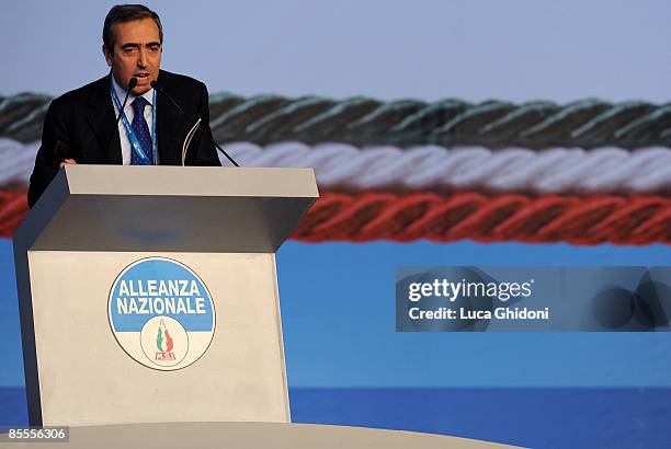 Maurizio Gasparri attends the last National Alliance party congress on March 22, 2009 in Rome, Italy. Alleanza Nazionale, the Italian right wing...