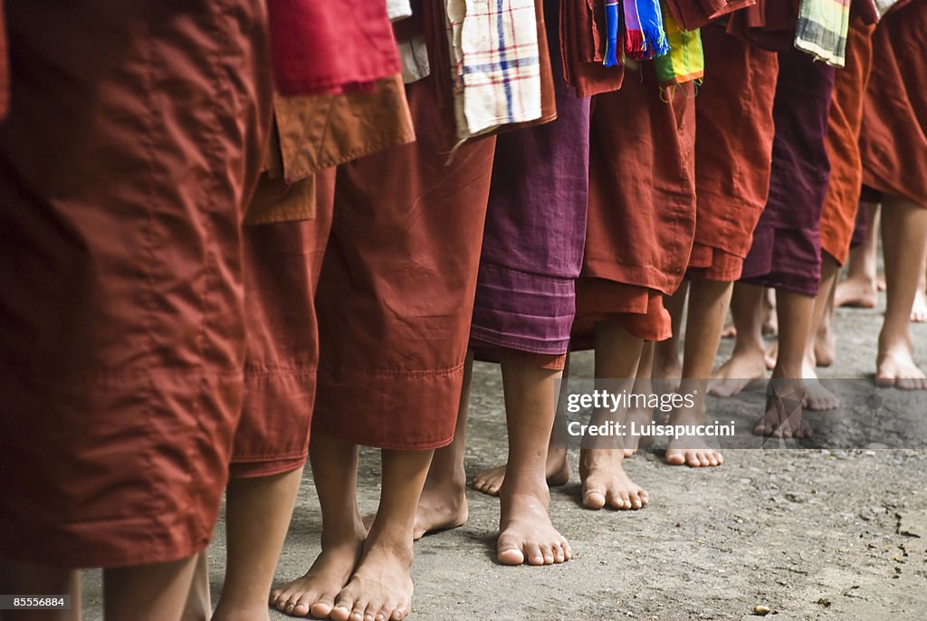 Long line of monks