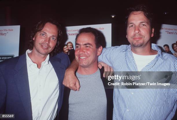 New York, NY. Bobby Farrelly, Michael Corrente and Peter Farrelly at the premiere "Outside Providence," based on the novel by Peter Farrelly . Photo...