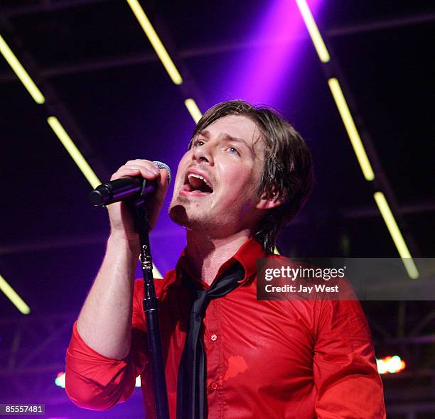 Singer Taylor Hanson of the new band Tinted Windows performs in concert on day 4 of the 2009 SXSW Music and Media Conference on March 21, 2009 in...