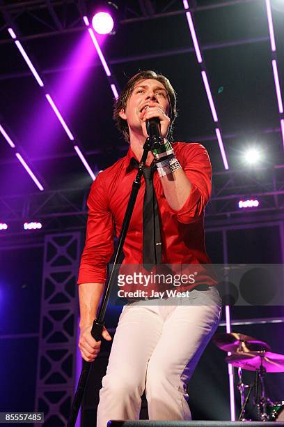 Singer Taylor Hanson of the new band Tinted Windows performs in concert on day 4 of the 2009 SXSW Music and Media Conference on March 21, 2009 in...
