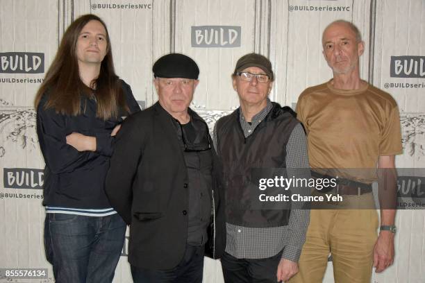 Matthew Simms, Graham Lewis, Colin Newman and Robert Grey of Wire attend Build series to discuss the new album "Silver/Lead" at Build Studio on...