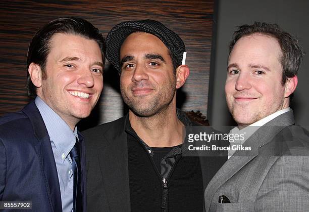 Jason Butler Harner, Bobby Cannavale and Patch Darragh attend the after party for the Broadway opening of "God of Carnage" at espace on March 22,...