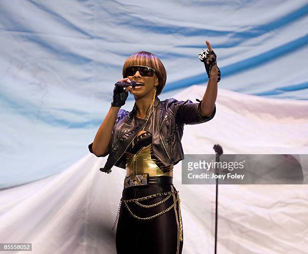 Keri Hilson performs at the Conseco Fieldhouse on March 21, 2009 in Indianapolis.