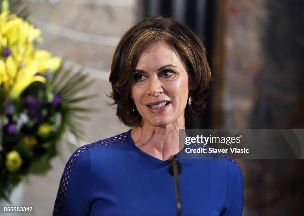 Elizabeth Vargas visits The Empire State Building to celebrate the 40th season of ABC's "20/20" at The Empire State Building on September 29, 2017 in...