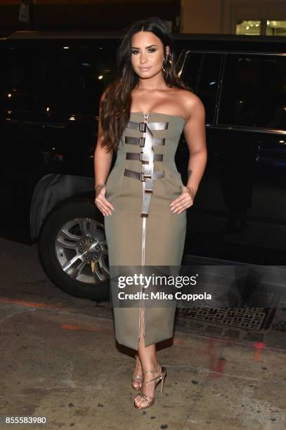 Demi Lovato visited the Highline Gallery in NYC on Sept. 28, 2017 for the DEMI x JBL Tell Me You Love Me Pop Up event, celebrating her new album and...