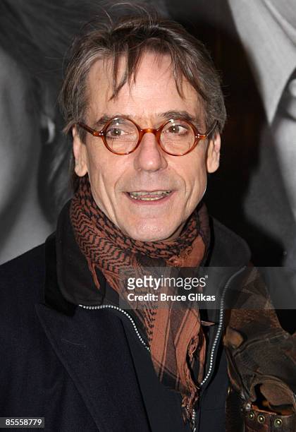 Jeremy Irons attends the Broadway opening of "God Of Carnage" at Bernard Jacobs Theatre on March 22, 2009 in New York City.