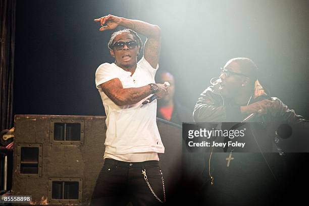 Lil' Wayne performs at the Conseco Fieldhouse on March 21, 2009 in Indianapolis.