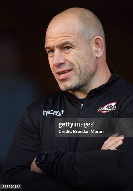 Dublin , Ireland - 29 September 2017; Edinburgh head coach Richard Cockerill prior to the Guinness PRO14 Round 5 match between Leinster and Edinburgh...