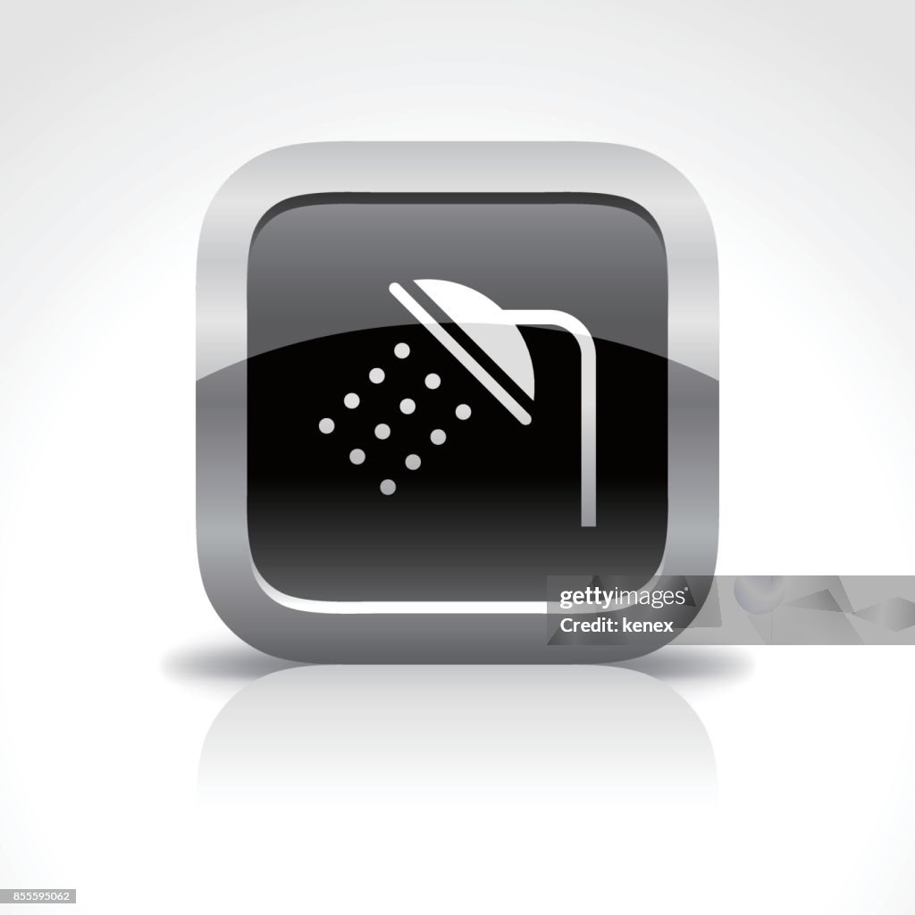 Bath and Shower Glossy Button Icon