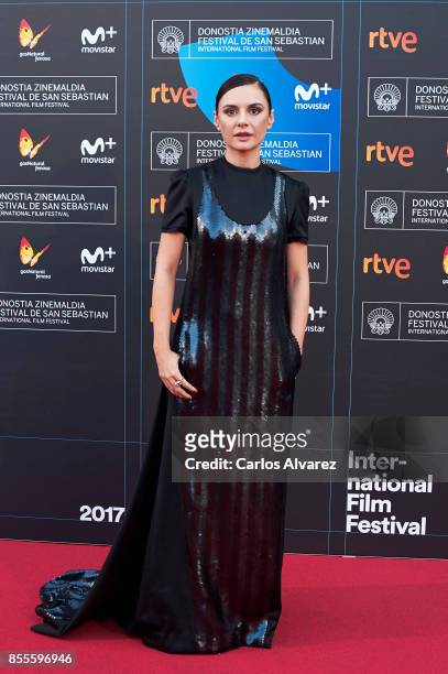 Actress Miren Ibarguren on the red carpet for the premiere of the Netflix Film 'Fe De Etarras' at San Sebastian International Film Festival 2017 on...