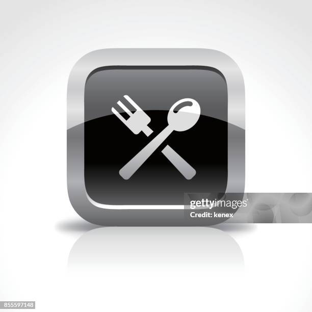 restaurant and food glossy button icon - buffet stock illustrations