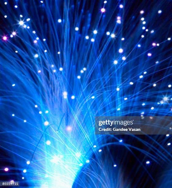 illuminated fiber optic cables - gandee stock pictures, royalty-free photos & images