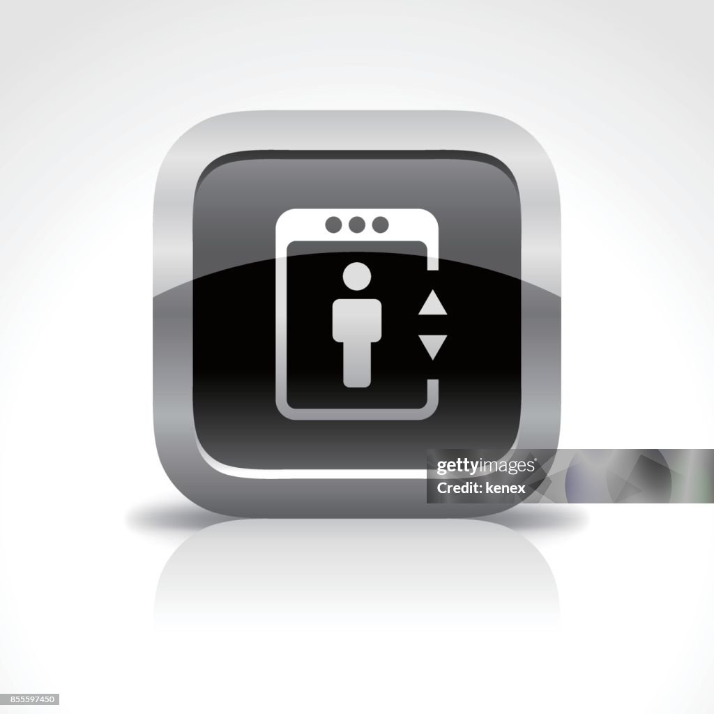Elevator Glossy Button Icon