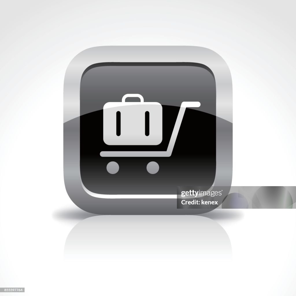 Travel and Trolley Luggage Glossy Button Icon