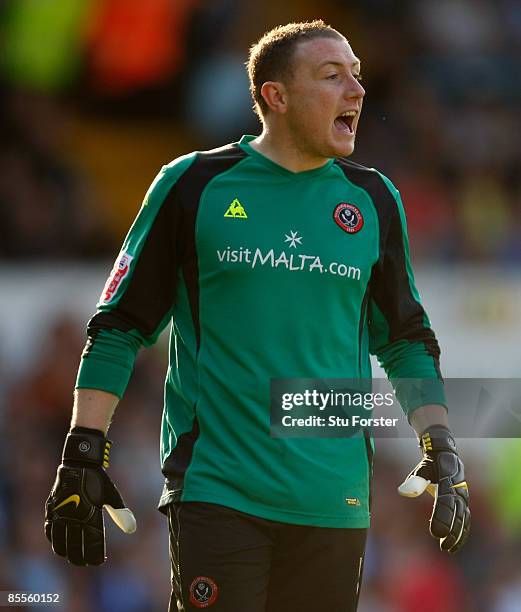 Sheffield United goalkeeper Paddy Kenny looks on during the Coca Cola Championship match between Cardiff City and Sheffield United at Ninian Park on...