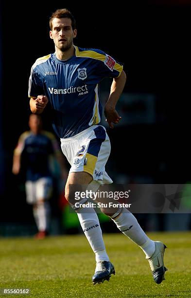 Cardiff City defender Roger Johnson in action during the Coca Cola Championship match between Cardiff City and Sheffield United at Ninian Park on...
