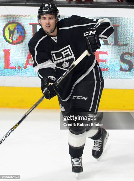 Jamie McBain of the Los Angeles Kings plays in a game against the Arizona Coyotes at Staples Center on December 20, 2014 in Los Angeles, California.