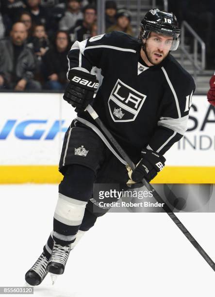 Mike Richards of the Los Angeles Kings plays in a game against the Arizona Coyotes at Staples Center on December 20, 2014 in Los Angeles, California.