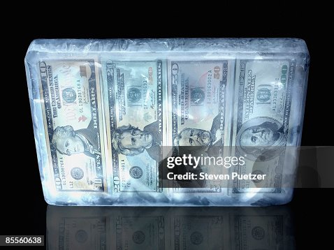 Encasing Paper Block Of Ice Encasing Us Paper Currency High-Res Stock Photo - Getty Images