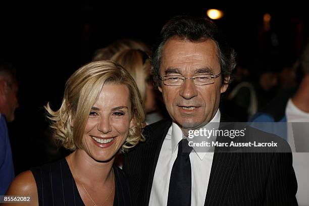 Michel Denisot and Laurence Ferrari attend the French TV channel "Canal +" press conference to announce the schedule for 2007/08 August 28, 2007 at...