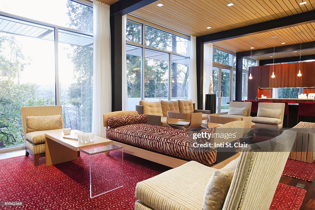 Living room of beautiful modern house