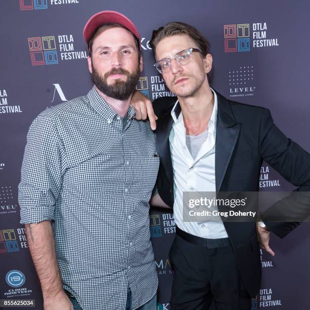 Producer Jeff Steiger and Director Kevin Phillips arrive for the DTLA Film Festival - Premiere Of The Orchard's "Super Dark Times" at Regal 14 at LA...