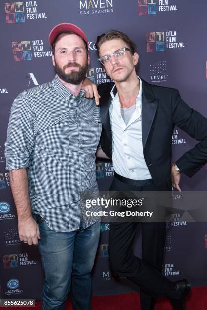 Producer Jeff Steiger and Director Kevin Phillips arrive for the DTLA Film Festival - Premiere Of The Orchard's "Super Dark Times" at Regal 14 at LA...