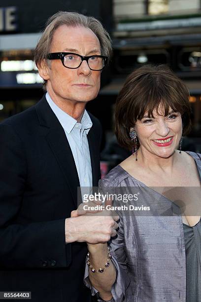 Bill Nighy and Diana Quick attend the world premiere of 'The Boat That Rocked' held at the Odeon cinema, Leicester Square on March 23, 2009 in...