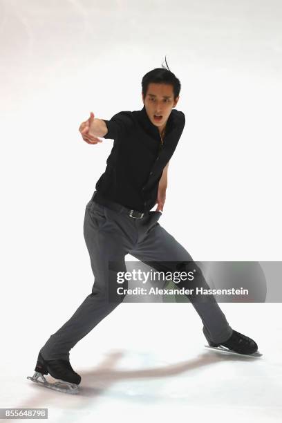 Julian Zhi Jie Yee of Malaysia performs at the Men free skating during the 49. Nebelhorn Trophy 2017 at Eishalle Oberstdorf on September 29, 2017 in...