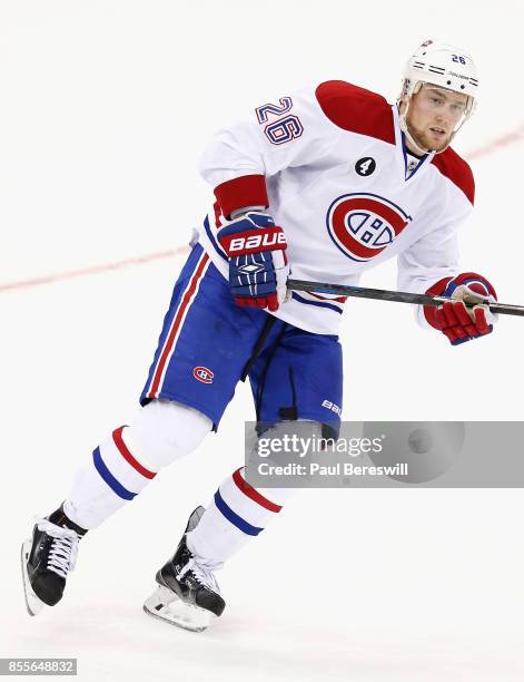 Jiri Sekac of the Montreal Canadiens plays in a game against the New Jersey Devils at Prudential Center on January 2, 2015 in Newark, New Jersey.