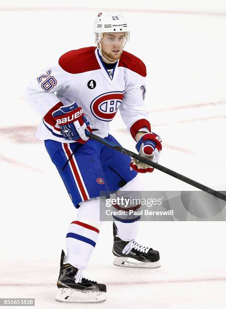 Jiri Sekac of the Montreal Canadiens plays in a game against the New Jersey Devils at Prudential Center on January 2, 2015 in Newark, New Jersey.