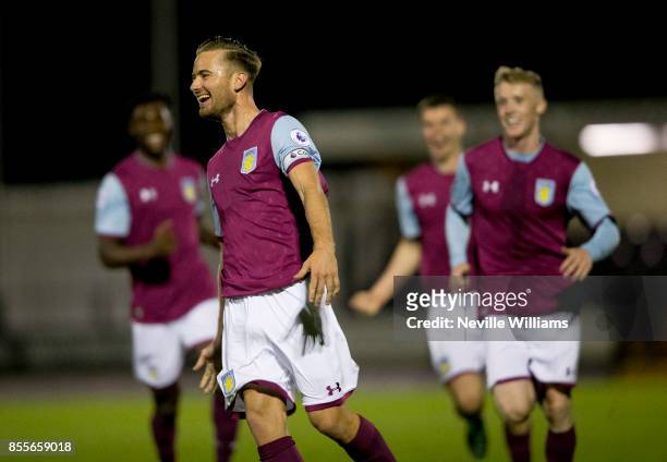 Jordan Lyden of Aston Villa scores for Aston Villa during the English Premier League Cup match between Aston Villa and West Bromwich Albion at Keys...