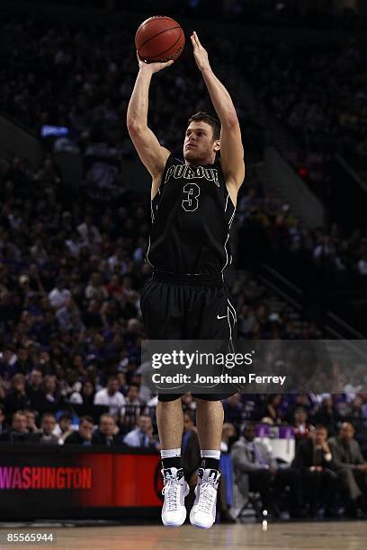 Chris Kramer of the Purdue Boilermakers shoots the ball against the Washington Huskies during the second round of the NCAA Division I Men's...