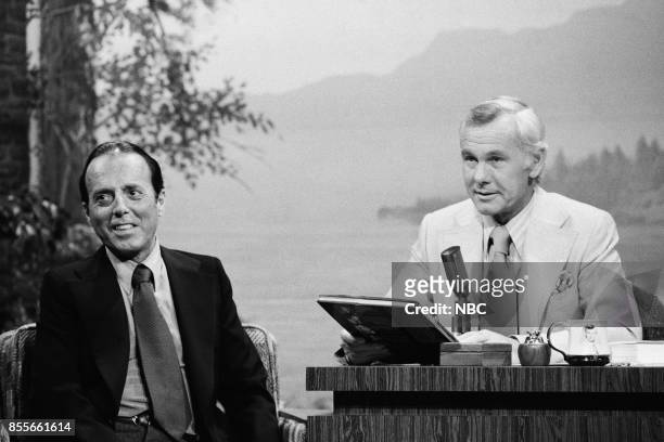 Pictured: Photographer Francesco Scavullo during an interview with host Johnny Carson on November 19,1976 --