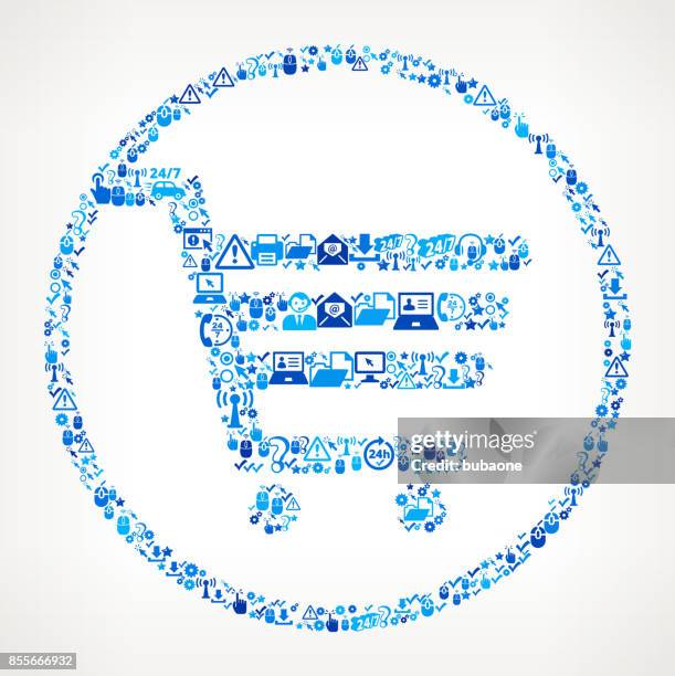 shopping cart tech support vector icon pattern - server technician stock illustrations