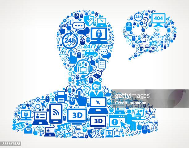 male communication head tech support vector icon pattern - shielding face stock illustrations
