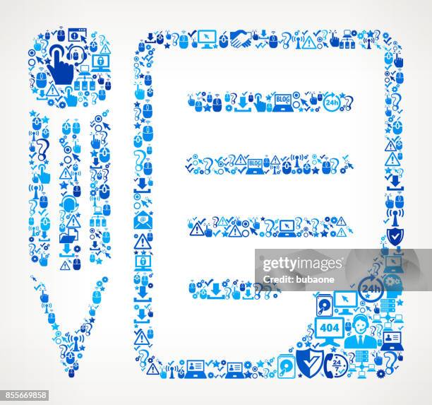 pencil & paper tech support vector icon pattern - pencil shading stock illustrations