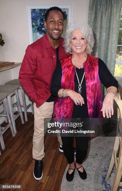 Actor Jaleel White and chef Paula Deen attend Hallmark's "Home and Family" at Universal Studios Hollywood on September 29, 2017 in Universal City,...