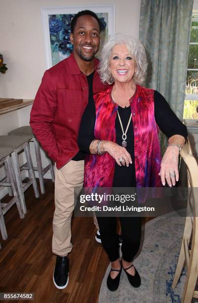 Actor Jaleel White and chef Paula Deen attend Hallmark's "Home and Family" at Universal Studios Hollywood on September 29, 2017 in Universal City,...