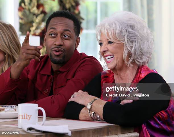 Actor Jaleel White and chef Paula Deen attend Hallmark's "Home and Family" at Universal Studios Hollywood on September 29, 2017 in Universal City,...