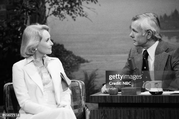 Pictured: Actress Susan Flannery during an interview with host Johnny Carson on December 2,1976 --