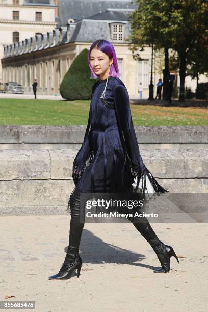 Fashion influencer/model, Irene Kim, attends the Nina Ricci show as part of the Paris Fashion Week Womenswear Spring/Summer 2018 on September 29,...