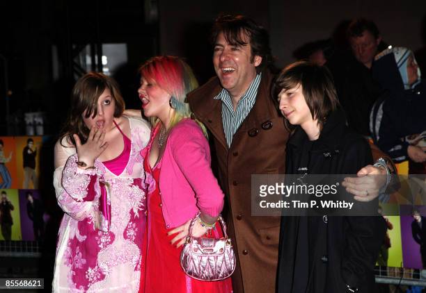 Jonathan Ross and kids Honey Kinny, Betty Kitten and Harvey Kirby arrives at the World Premiere of 'The Boat That Rocked' held at The Odeon,...