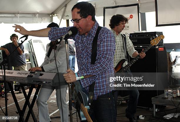 Craig Finn of The Hold Steady performs at the Rose's Mojito & Rachael Ray's Feedback Psrty at Maggie Mae's nightclub as part of SXSW 2009 on March...