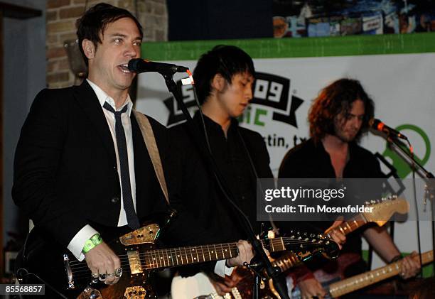 Mikel Jollett of the Airborne Toxic Event performs at the Rose's Mojito & Rachael Ray's Feedback Psrty at Maggie Mae's nightclub as part of SXSW 2009...