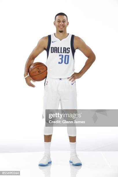 Seth Curry of the Dallas Mavericks poses for a portrait during the Dallas Mavericks Media Day on September 25, 2017 at the American Airlines Center...