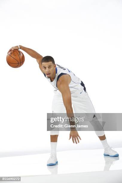 Seth Curry of the Dallas Mavericks poses for a portrait during the Dallas Mavericks Media Day on September 25, 2017 at the American Airlines Center...