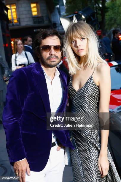 Olivier Zahm and Amanda Wall, both wearing Ralph Lauren, attends the Ralph Lauren & Purple Magazine Cocktail as part of the Paris Fashion Week...